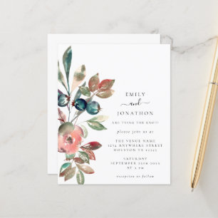 Papier Budget Aquarelle Faire-part de mariage de fleurs r