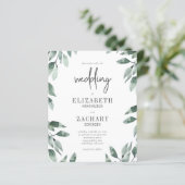 Papier Budget Aquarelle Faire-part de mariage de verdure (Debout devant)