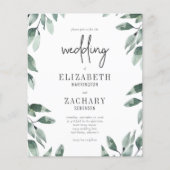 Papier Budget Aquarelle Faire-part de mariage de verdure (Devant)