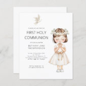 Papier Budget Aquarelle fille première sainte communion b (Devant / Derrière)