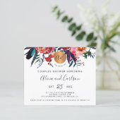 Papier Budget aquarelle fleurie couples douche invitation (Debout devant)