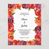 Papier Budget Aquarelle Fleurs Mariages Invitations (Devant)