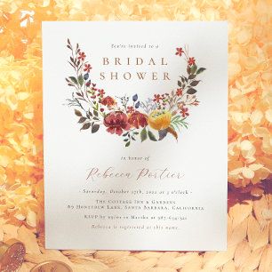 Papier Budget Aquarelle Fleurs Sauvages Mariage Automnal