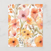 Papier Budget Aquarelle Fleurs sauvages orange rose Maria (Dos)