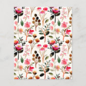 Papier Budget Aquarelle Floral rose Baby shower vert (Dos)