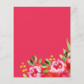 Papier Budget Aquarelle Florale Invitations d'anniversair (Dos)