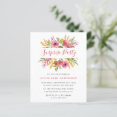 Papier Budget Aquarelle Florale Surprise fête d'anniversa (Debout devant)