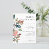 Papier Budget Aquarelle Florals Invitation de déjeuner nu (Debout devant)