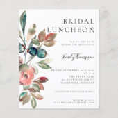 Papier Budget Aquarelle Florals Invitation de déjeuner nu (Devant)