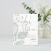 Papier Budget Aquarelle Foliage Nuptiale Douche Invitatio (Debout devant)