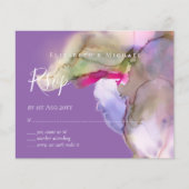 Papier BUDGET Aquarelle Mariage Abstrait Violet  rsvp (Devant)