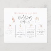 Papier budget Aquarelle mariage week-end bachelorette (Devant)