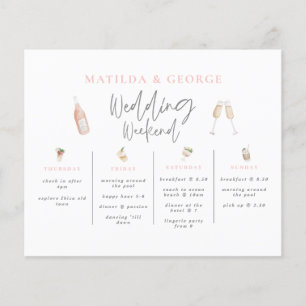 Papier budget Aquarelle mariage week-end bachelorette