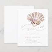 Papier Budget Aquarelle Mer Vous Bientôt Baby showers Inv (Devant / Derrière)