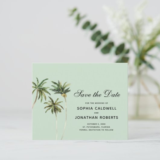 Papier Budget Aquarelle Palm Trees Simple Enregistrer la (Debout devant)