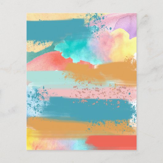 Papier Budget Aquarelle Peinture Partie Anniversaire (Dos)