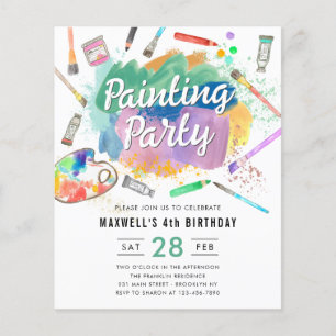 Papier Budget Aquarelle Peinture Partie Anniversaire