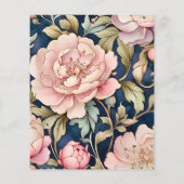 Papier Budget Aquarelle rose Peony Art Nouveau Mariage (Dos)