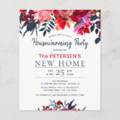 Papier Budget Aquarelle rouge florale fête de chauffage (Devant)