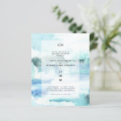 Papier Budget Aquarelle Turquoise Aqua Beach Invitations (Debout devant)