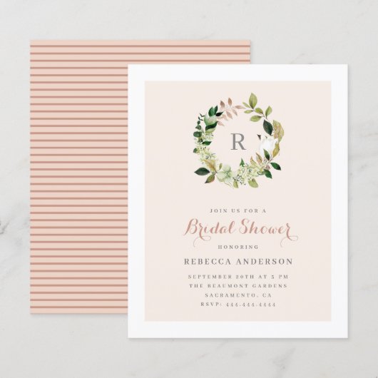 Papier Budget Aquarelle Verdure Fête des mariées de couro (Devant / Derrière)