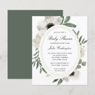 Papier Budget Aquarelle verte Baby shower Invitation
