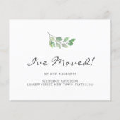 Papier Budget Aquarelle verte Faire-part de déplacement (Devant)