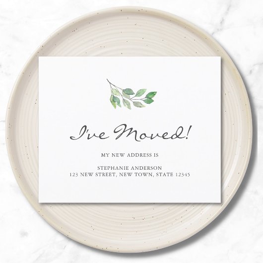 Papier Budget Aquarelle verte Faire-part de déplacement