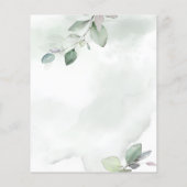 Papier budget Aquarelle verte feuillage or mariage (Dos)