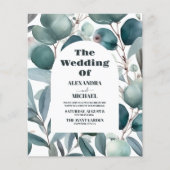 Papier Budget Aquarelle verte Mariage Eucalyptus (Devant)