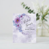 Papier BUDGET Aquarelle violet Fête des mariées florale (Debout devant)