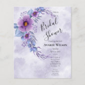 Papier BUDGET Aquarelle violet Fête des mariées florale (Devant)