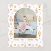 Papier BUDGET Arbre de Noël rose photo personnalisée (Devant)