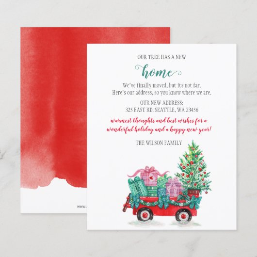 Papier Budget Arbre de Noël voiture Nous avons déménagé C (Devant / Derrière)