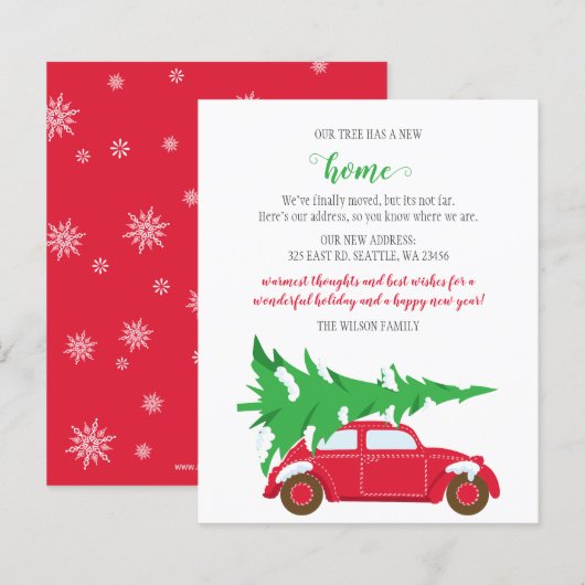 Papier Budget Arbre de Noël voiture Nous avons déménagé C (Devant / Derrière)