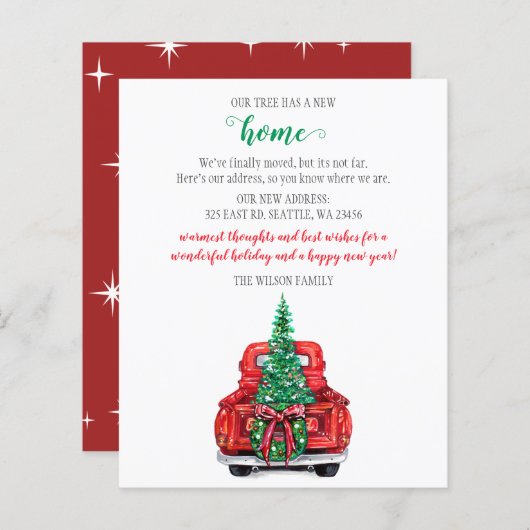 Papier Budget Arbre de Noël voiture Nous avons déménagé C (Devant / Derrière)