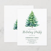 Papier Budget Arbre Noël Fête Invitation (Devant / Derrière)