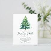 Papier Budget Arbre Noël Fête Invitation (Debout devant)