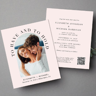Papier Budget Arc photo QR Code Faire-part de mariage ros