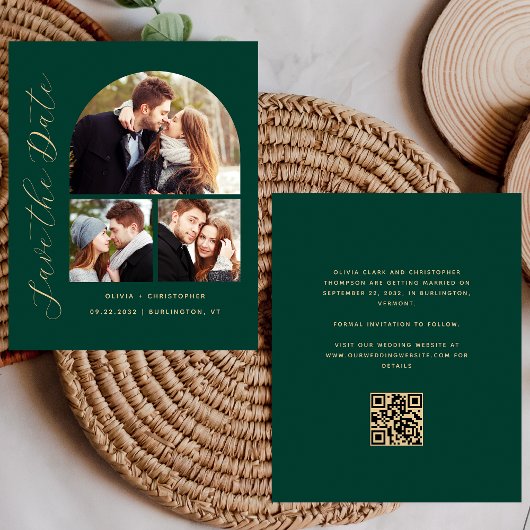 Papier Budget Arch 3-Photo vert QR Code Enregistrer la da
