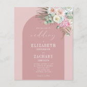Papier Budget Arch Floral Dusty Rose Faire-part de mariag (Devant)