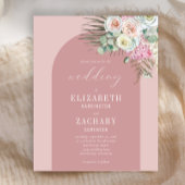 Papier Budget Arch Floral Dusty Rose Faire-part de mariag