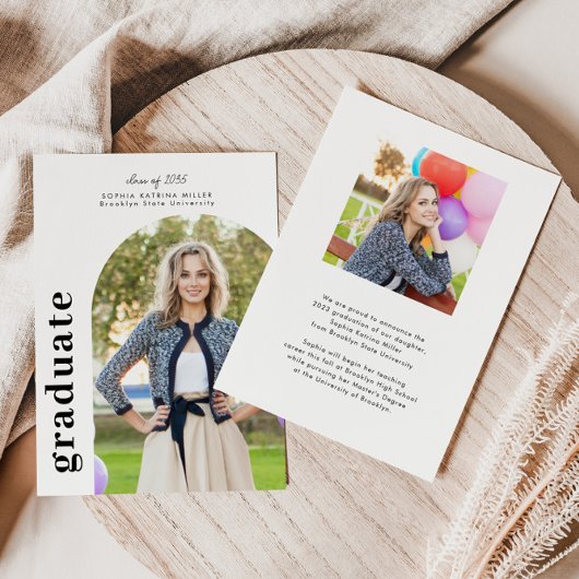 Papier Budget Arch Graduate Photo Graduate Faire-part