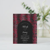Papier Budget Arch Moody Bourgogne Noir Damassé Mariage (Debout devant)