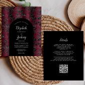Papier Budget Arch Moody Bourgogne Noir QR Code Mariage