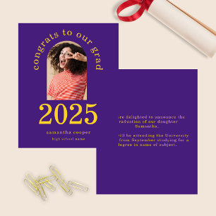 Papier Budget Arch Photo 2023 Grad Purple Faire-part