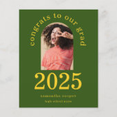 Papier Budget Arch Photo 2025 Grad Green Faire-part (Devant)