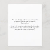 Papier Budget Arch Photo 2025 Grad White Faire-part (Dos)