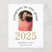 Papier Budget Arch Photo 2025 Grad White Faire-part (Devant)