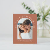 Papier Budget Arch Photo Faire-part de mariage en terre c (Debout devant)